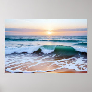 Beach Landscape Coastal Sunset Dusk Peaceful Relax Poster
