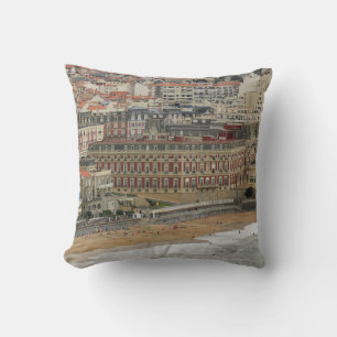 Beach landscape France: The ancient seaside resort Throw Pillow