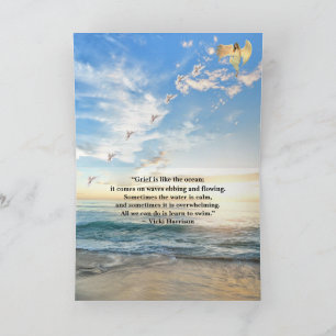 Beach Landscape Sympathy Card with Quote