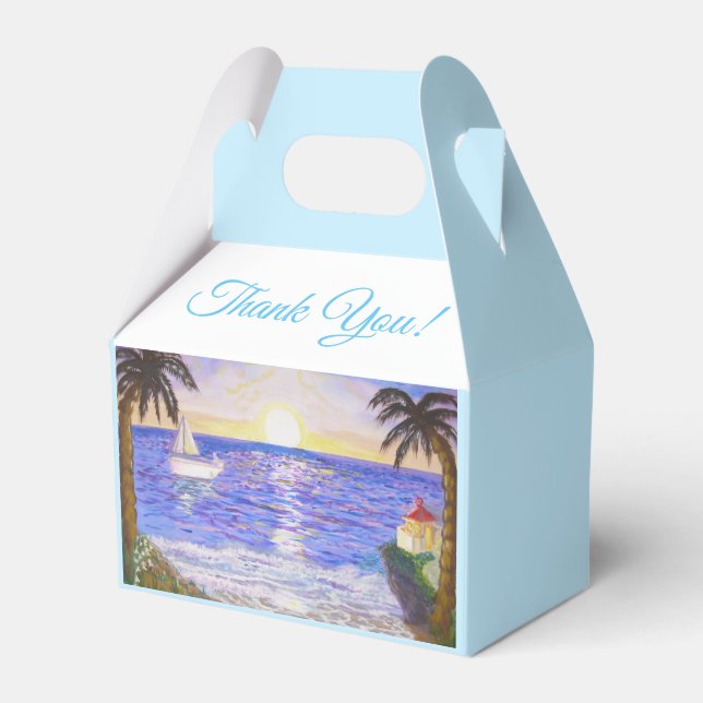 Beach Landscape Thank You Favor Box (Front Side)