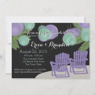 Beach Lanterns Couple's Shower Invitation