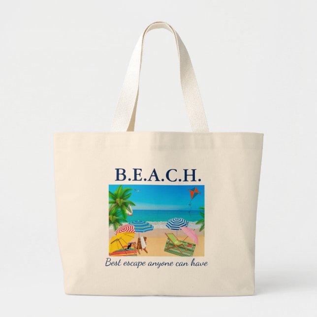 Beach Large Tote Bag (Front)