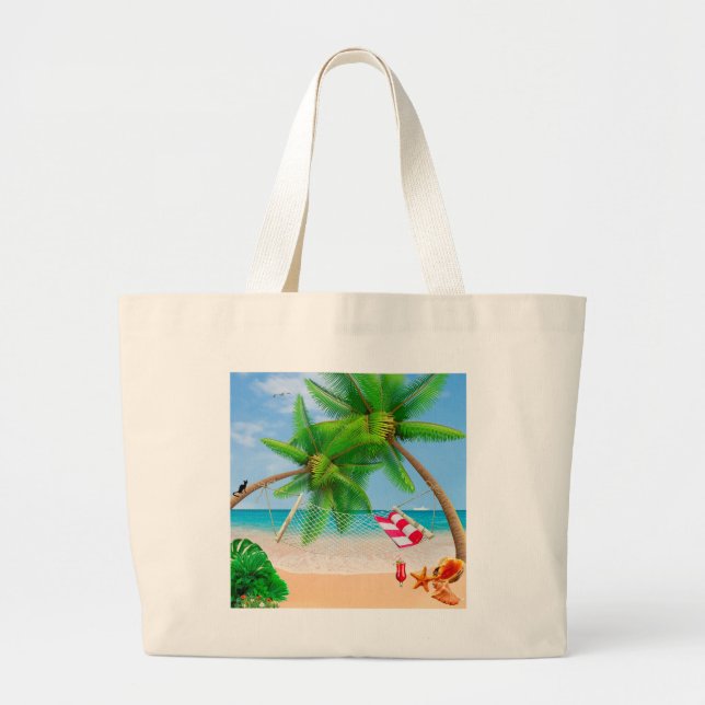 Beach Large Tote Bag (Front)