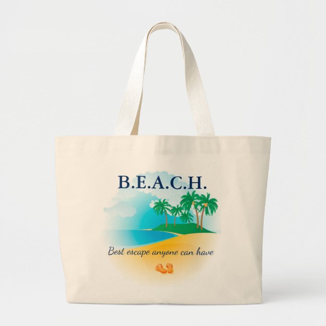 Beach Large Tote Bag (Front)