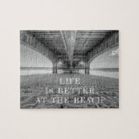 Beach Life Black and White Photo Typography