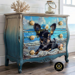 Beach life Chihuahua puppy decoupage  Tissue Paper
