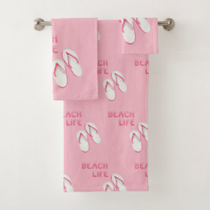 Beach Life Flip Flops Bath Towel Set