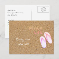 Beach Life Flip Flops in the Sand Customizable