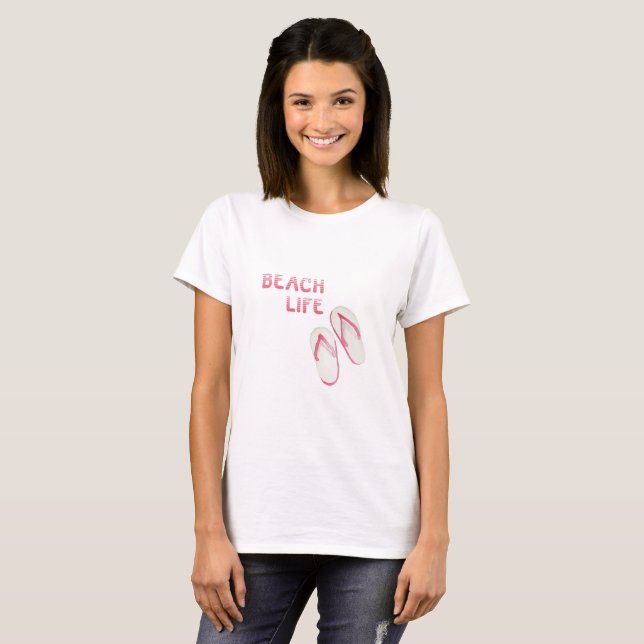 Beach Life Flip Flops T-Shirt (Front Full)