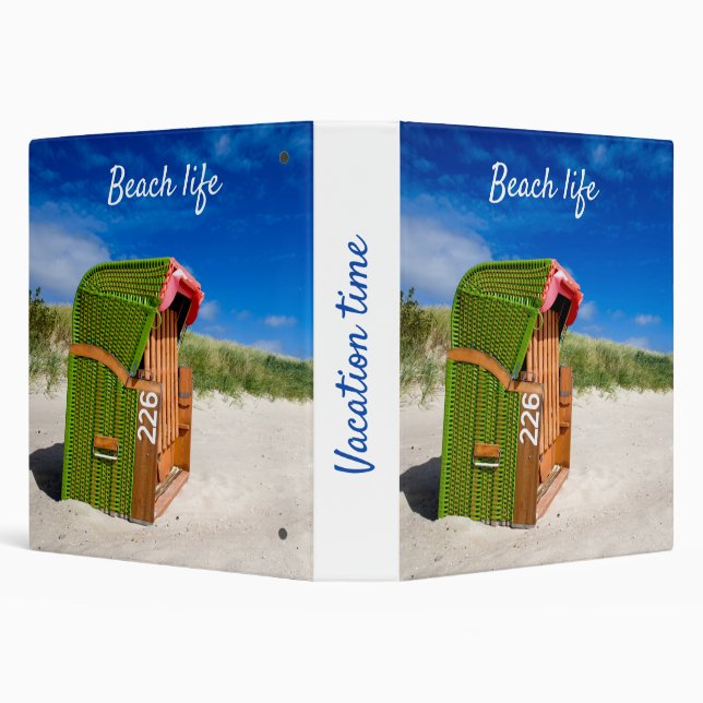 Beach life Green Beach chair photo with text Binder (Background)