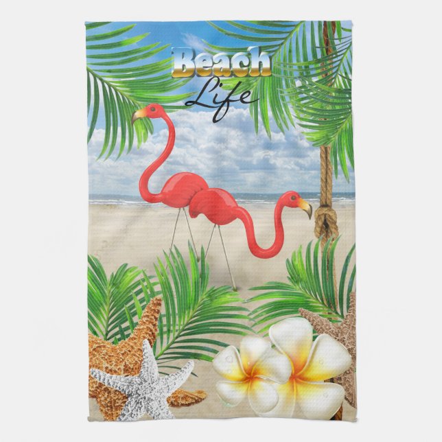 Beach Life Kitchen Towel (Vertical)