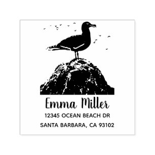 Beach Life Ocean Seagull Gallery Return Address Self-inking Stamp
