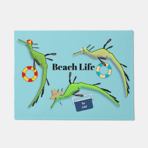 Beach life of Weedy Sea Dragons Doormat
