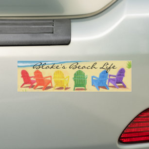 Beach Life Personalized Bumper Sticker