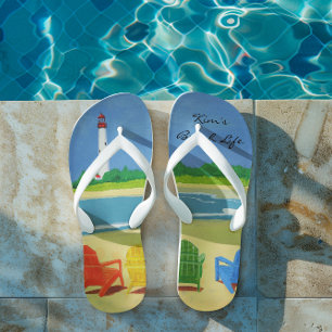 Beach Life Personalized Flip Flops
