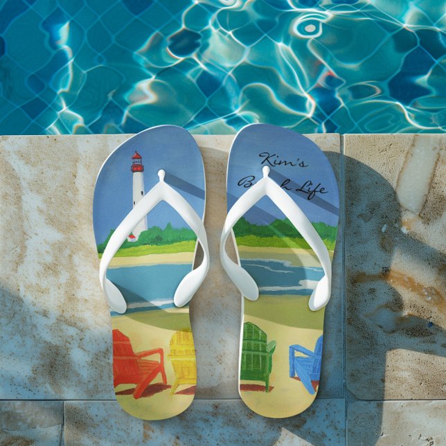 Beach Life Personalized Flip Flops (Creator Uploaded)