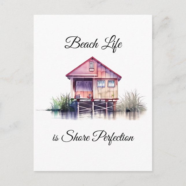 Beach Life Pun | Just Saying Hi Personalized Postcard (Front)