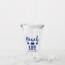 Beach LIFE  Quote Nautical Coastal Summer Blue 