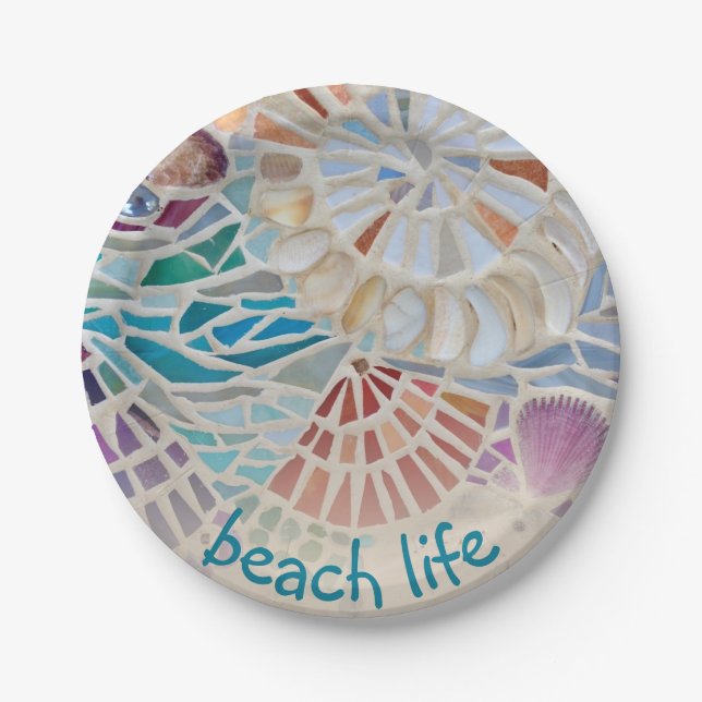 Beach Life Shell  Paper Plate (Front)