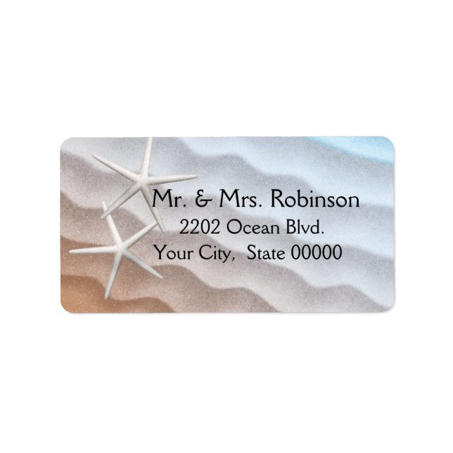 Beach Life Starfish Couple Label (Front)