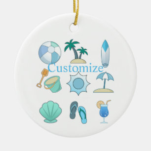 Beach Life Things Thunder_Cove  Ceramic Ornament