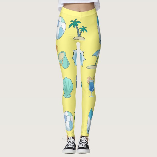 Beach Life Things Thunder_Cove  Leggings (Front)