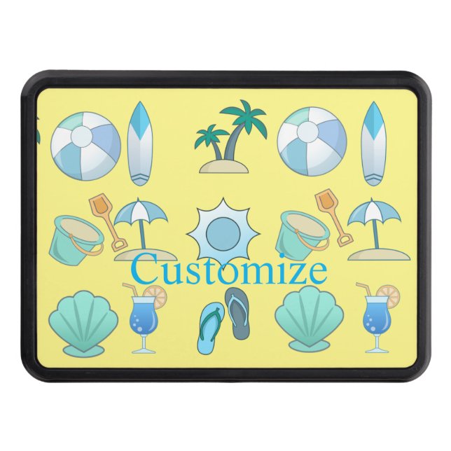 Beach Life Things Thunder_Cove Trailer Hitch Cover (Front)