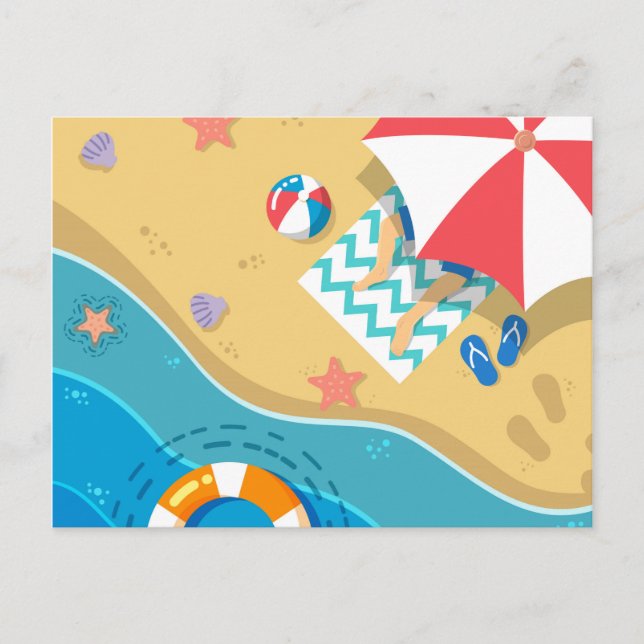 Beach Life | Under Umbrella Postcard (Front)