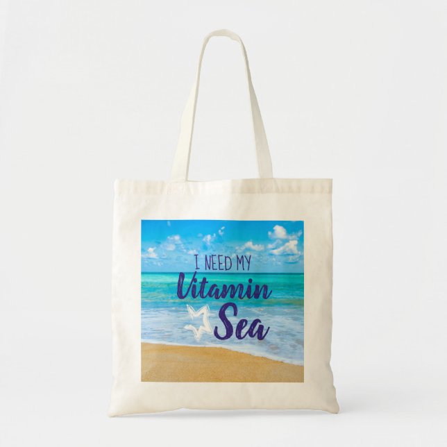 Beach Life Vitamin Sea Tote Bag (Front)