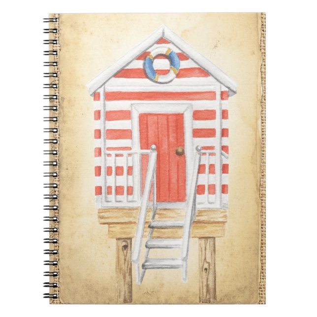 Beach Lifeguard Shack Summer Notebook (Front)