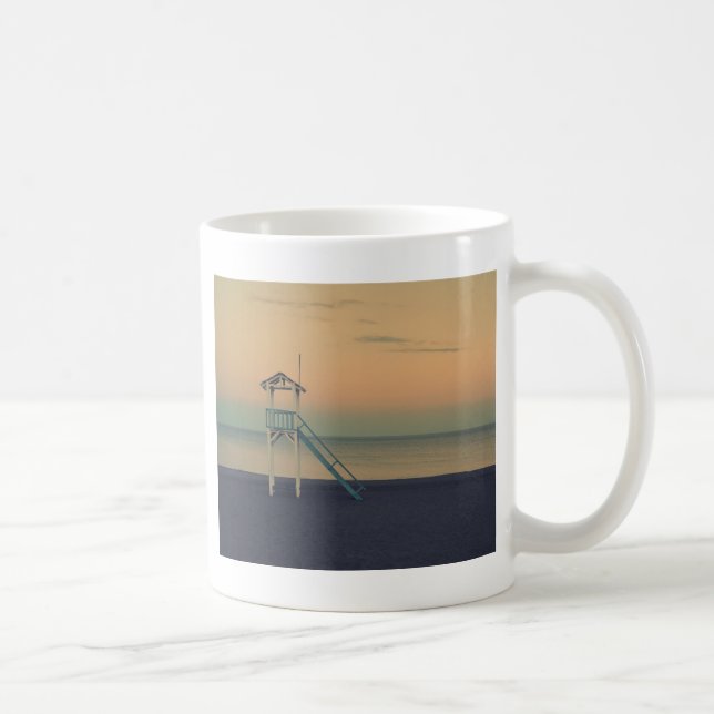 Beach Lifeguard Tower Sunset  Coffee Mug (Right)