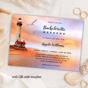 Beach Lighthouse Bachelorette Weekend Invitation