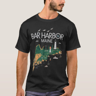 Beach Lighthouse Bar Harbour Maine  T-Shirt