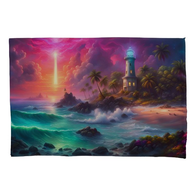 Beach Lighthouse Pillowcase (Front)