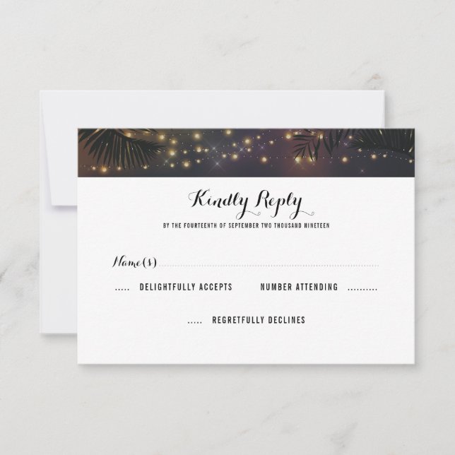 Beach Lights Wedding RSVP (Front)