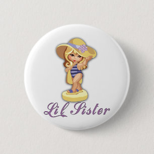 Beach Little Sister 2 Inch Round Button
