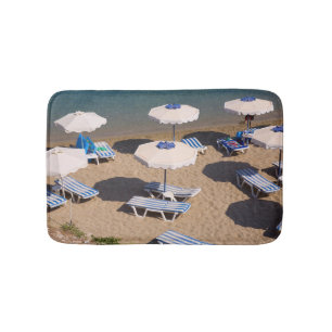 Beach Lounge Rhodes, Dodecanese Islands, Greece Bath Mat