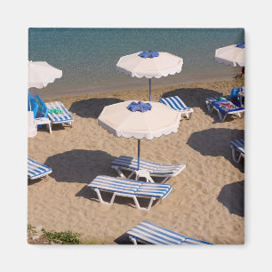 Beach Lounge Rhodes, Dodecanese Islands, Greece Magnet