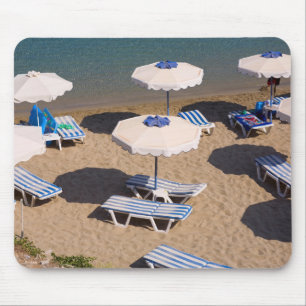 Beach Lounge   Rhodes, Dodecanese Islands, Greece Mouse Pad