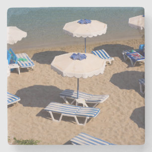 Beach Lounge Rhodes, Dodecanese Islands, Greece Stone Coaster