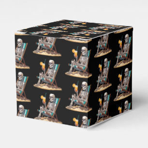 Beach Lounging Skeleton Halloween Favor Box