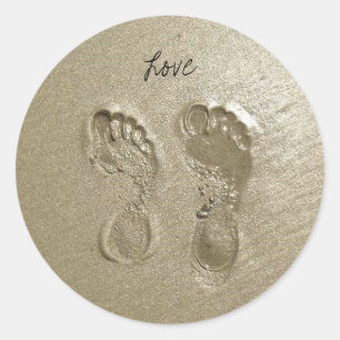 Beach Love Classic Round Sticker