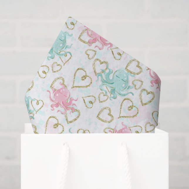 Beach love octopus pattern tissue paper (Gift Bag)