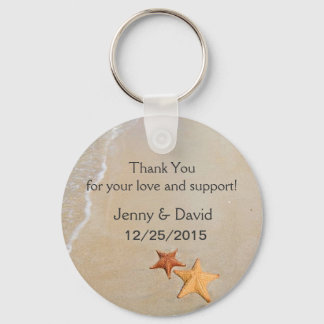 Beach Love Personalized Key Ring Wedding Favour
