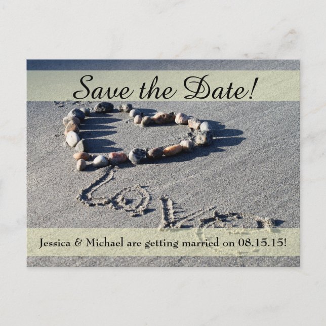 Beach Love Save the Date Postcard (Front)