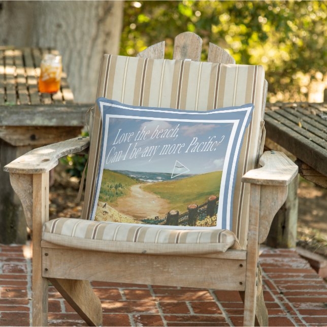 Beach Love Typography Fun Pun Outdoor Pillow (Chair)