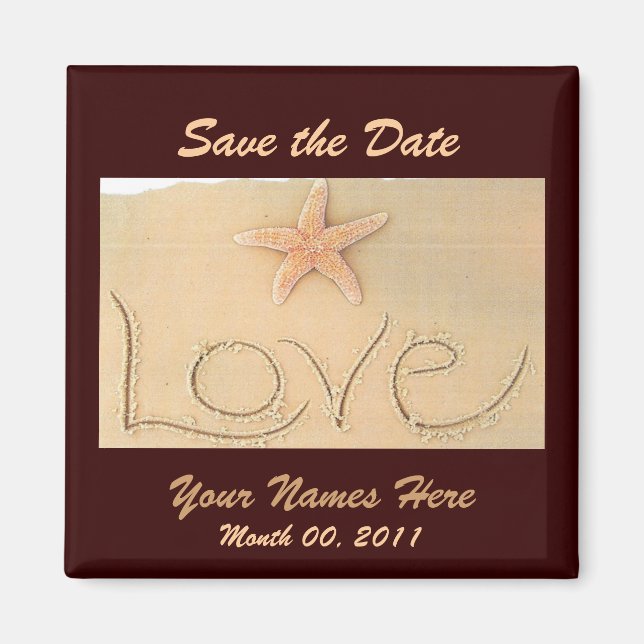 Beach LOVE Wedding Magnet (Front)