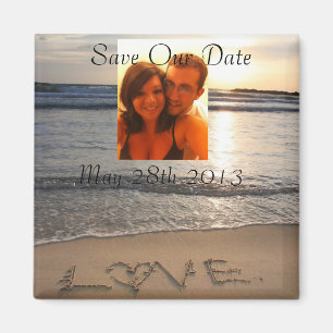 Beach Love Wedding Save the Date Personalize Magnet