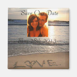 Beach Love Wedding Save the Date Personalize Magnet