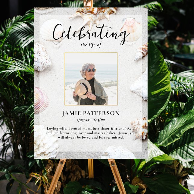 Beach Lover Celebration of Life Photo, Funeral Poster (Creator Uploaded)